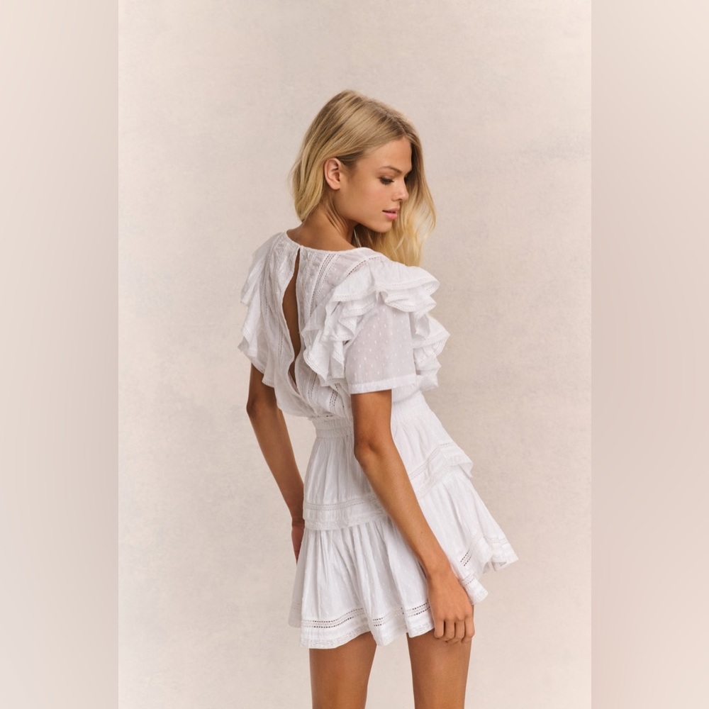 LoveShackFancy Natasha Heritage Mini Dress Womens Size L - Picture 2 of 5